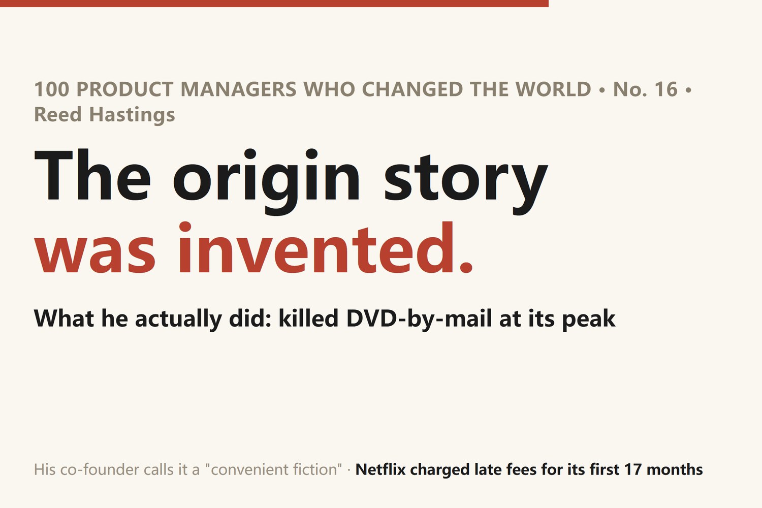 Reed Hastings: the origin story that made him famous was invented